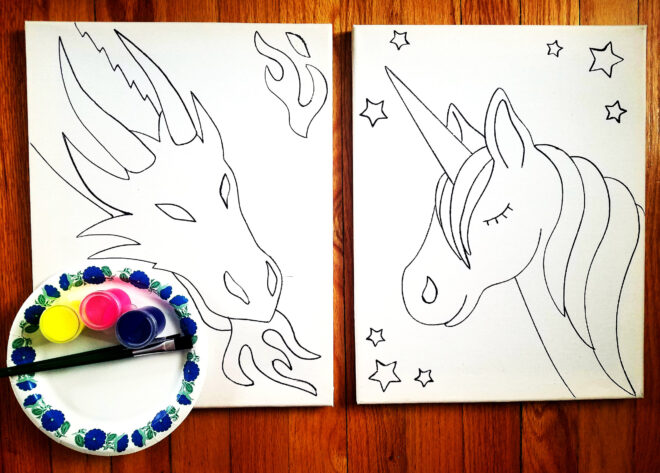Learn How to Draw and Paint a Unicorn and Dragon – Free Art Classes for Kids