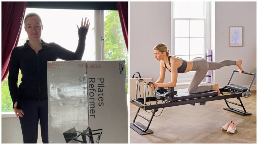 compact Pilates reformer