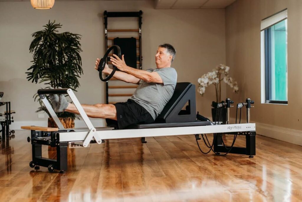 compact Pilates reformer